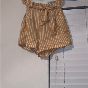 Yellow and white tie shorts (xs)